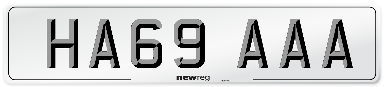 HA69 AAA Number Plate from New Reg